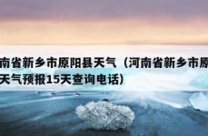 河南省新乡市原阳县天气（河南省新乡市原阳县天气预报15天查询电话）