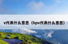 v代表什么意思（hpv代表什么意思）