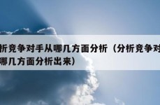 分析竞争对手从哪几方面分析（分析竞争对手从哪几方面分析出来）