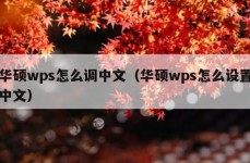 华硕wps怎么调中文（华硕wps怎么设置中文）