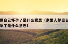 梦见自己怀孕了是什么意思（家里人梦见自己怀孕了是什么意思）