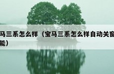 宝马三系怎么样（宝马三系怎么样自动关窗户功能）