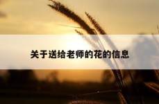 关于送给老师的花的信息