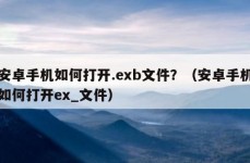 安卓手机如何打开.exb文件？（安卓手机如何打开ex_文件）