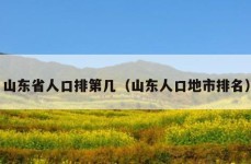 山东省人口排第几（山东人口地市排名）