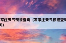 石家庄天气预报查询（石家庄天气预报查询60天）