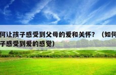 如何让孩子感受到父母的爱和关怀？（如何让孩子感受到爱的感觉）