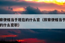 按察使相当于现在的什么官（按察使相当于现在的什么官职）