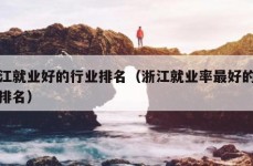 浙江就业好的行业排名（浙江就业率最好的大学排名）