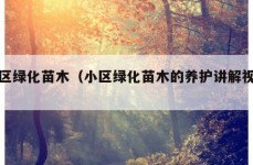 小区绿化苗木（小区绿化苗木的养护讲解视频）