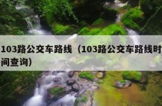 103路公交车路线（103路公交车路线时间查询）