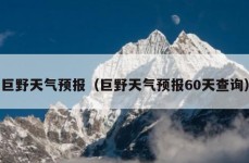 巨野天气预报（巨野天气预报60天查询）