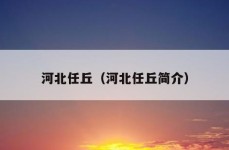 河北任丘（河北任丘简介）