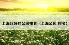 上海超好的公园排名（上海公园 排名）