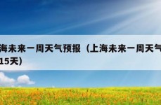 上海未来一周天气预报（上海未来一周天气预报15天）