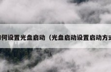 如何设置光盘启动（光盘启动设置启动方式）