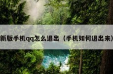 新版手机qq怎么退出（手机如何退出来）