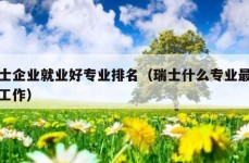 瑞士企业就业好专业排名（瑞士什么专业最好找工作）