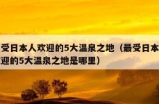 最受日本人欢迎的5大温泉之地（最受日本人欢迎的5大温泉之地是哪里）