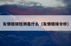 友情链接检测是什么（友情链接分析）