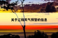 关于辽阳天气预警的信息