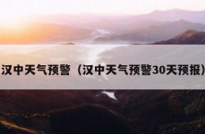 汉中天气预警（汉中天气预警30天预报）