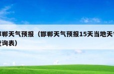 邯郸天气预报（邯郸天气预报15天当地天气查询表）