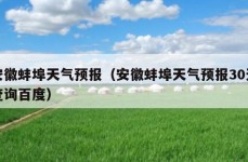 安徽蚌埠天气预报（安徽蚌埠天气预报30天查询百度）