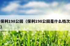 保利198公园（保利198公园是什么档次）