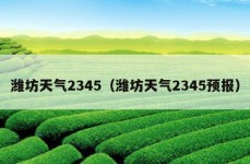 潍坊天气2345（潍坊天气2345预报）