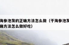 干海参泡发的正确方法怎么做（干海参泡发的正确方法怎么做好吃）