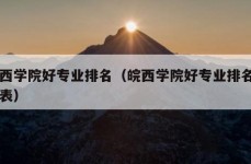 皖西学院好专业排名（皖西学院好专业排名一览表）