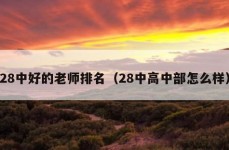 28中好的老师排名（28中高中部怎么样）