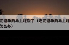 吃完避孕药马上吃饭了（吃完避孕药马上吃饭了怎么办）